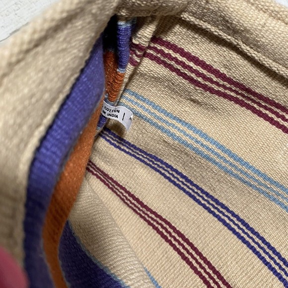 Southwest Aztec Tote Bag Colorful Stripe Pattern Color Block 100% Cotton Western - Picture 7 of 7